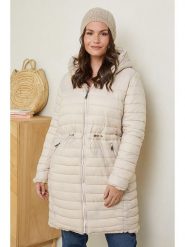 Curvy Lady Dwustronny płaszcz pikowany w kolorze beżowym rozmiar: 40/42. Brązowe płaszcze Curvy Lady, bez wzorów, bez kaptura. Za 132.05 zł.