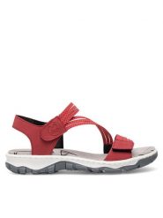 Rieker Sandały 68871-33 Czerwony. Czerwone sandały Rieker, bez wzorów, z syntetyku, bez obcasa, na płaskiej podeszwie, bez zapięcia. Za 239.99 zł.