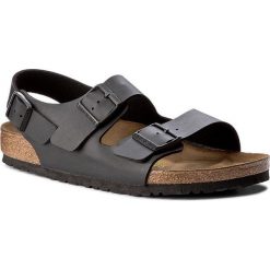 Sandały BIRKENSTOCK - Milano 034791 Schwarz. Czarne sandały Birkenstock, bez wzorów, z materiału, klasyczne, bez obcasa, bez zapięcia. W wyprzedaży za 199.00 zł.