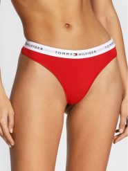 Tommy Hilfiger Stringi UW0UW03835 Czerwony. Czerwone stringi TOMMY HILFIGER, bez wzorów, z bawełny. Za 49.99 zł.