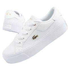 Buty sportowe Lacoste Ziane Platform. Białe obuwie sportowe Lacoste, ze skóry, bez zapięcia, trekkingowe. Za 399.00 zł.