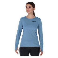 Bluza do biegania damska Inov-8 Performance Long Sleeve. Niebieskie bluzy Inov-8, m, bez wzorów, bez kaptura. Za 198.99 zł.