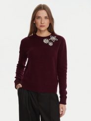 KAOS Sweter RI1KT022 Bordowy Regular Fit. Czerwone swetry KAOS, l, bez wzorów, z wełny, bez ramiączek. Za 939.99 zł.