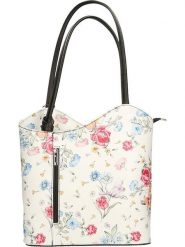 ORE10 Skórzana torebka w kolorze biało-czarnym - 27 x 30 x 9 cm rozmiar: onesize. Białe torby na ramię ORE10, bez wzorów, z materiału, na ramię, bez dodatków. Za 130.99 zł.