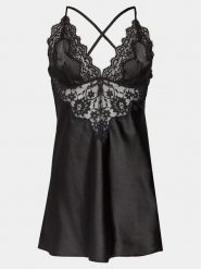 Hunkemöller Halka Mya 205139 Czarny. Czarne koszule nocne Hunkemöller, xl, bez wzorów, z syntetyku, bez ramiączek. Za 129.99 zł.