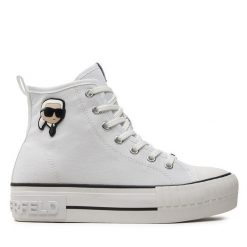 Trampki KARL LAGERFELD. Białe trampki KARL LAGERFELD, bez wzorów, bez zapięcia. Za 339.99 zł.