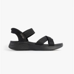 Sandały damskie SKECHERS Ultra Flex 3.0 Never Better. Czarne sandały Skechers, bez wzorów, sportowe, bez obcasa, bez zapięcia. Za 299.99 zł.