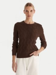 Tommy Hilfiger Sweter WW0WW43586 Brązowy Regular Fit. Brązowe swetry TOMMY HILFIGER, xl, bez wzorów, z wełny, bez ramiączek. Za 649.99 zł.