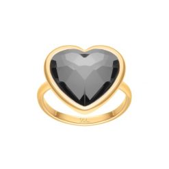 Pierścionek Icons z kryształem w kształcie serca pozłacany. Pierścionki Lilou, z kryształem, pozłacane. Za 189.00 zł.