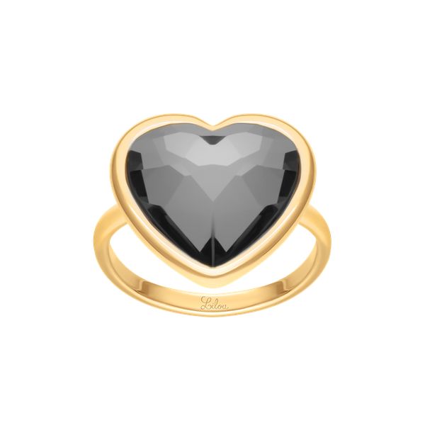Pierścionek Icons z kryształem w kształcie serca pozłacany. Pierścionki Lilou, z kryształem, pozłacane. Za 189.00 zł.