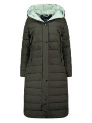 Geographical Norway Płaszcz pikowany w kolorze khaki rozmiar: M. Brązowe płaszcze Geographical Norway, m, bez wzorów, bez kaptura. Za 289.88 zł.