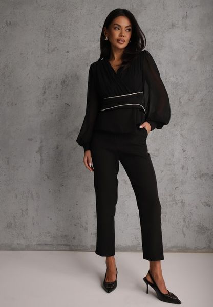 Czarne Klasyczne Spodnie VICES Garniturowe High Waist Dimaia. Czarne spodnie materiałowe Renee, do pracy, l, bez wzorów, z jeansu, z podwyższonym stanem. Za 119.99 zł.