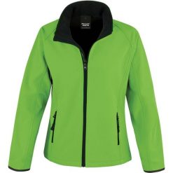 Kurtka Result Softshell Femme Printable. Czarne kurtki sportowe RESULT, bez wzorów, z softshellu, bez kaptura. Za 161.50 zł.