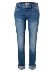 Timezone Dżinsy "Marah" - Slim fit - w kolorze niebieskim rozmiar: W31/L30. Niebieskie jeansy Timezone, l, z aplikacjami. Za 127.65 zł.