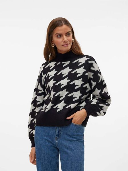 Vero Moda Sweter w kolorze czarno-białym rozmiar: L. Czarne swetry Vero Moda, l, bez wzorów, bez ramiączek. Za 74.63 zł.