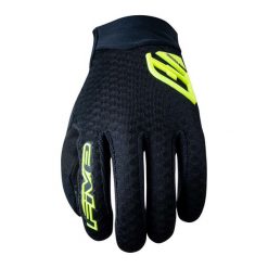 Rękawiczki XR-AIR - CZARNE/FLUO-ŻÓŁTE - XS/7. Czarne rękawiczki FIVE GLOVES, bez wzorów, z tkaniny, sportowe. Za 95.00 zł.