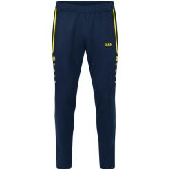Damskie spodnie dresowe do treningu Jako Allround. Niebieskie spodnie sportowe JAKO, bez wzorów, z dresówki, na fitness i siłownię. Za 262.50 zł.