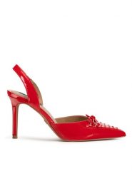 Nine West Szpilki WFA2995-1 Czerwony. Czerwone szpilki Nine West, bez wzorów, ze skóry, bez obcasa, na szpilce, bez zapięcia. Za 229.99 zł.