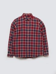 Koszula damska w kratę z wiskozy czerwona Petrini 604. Czerwone koszule Big Star, l, bez wzorów, z bawełny, eleganckie, bez kołnierzyka, bez ramiączek. Za 229.99 zł.