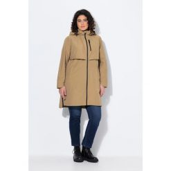 Damskie parka boczne rozcięcia na zamek kaptur kieszenie na zamek. Brązowe parki Ulla Popken, plus size, z bawełny, sportowe, plus size, bez kaptura. W wyprzedaży za 639.99 zł.