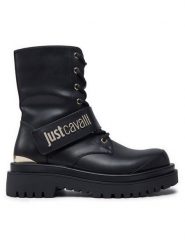 Just Cavalli Botki 77RA3S94 Czarny. Czarne botki Just Cavalli, bez wzorów, ze skóry, bez obcasa, na płaskiej podeszwie, bez zapięcia. Za 1,079.00 zł.