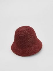 Kapelusz słomkowy - miedziany. Brązowe kapelusze Reserved, bez wzorów. Za 79.99 zł.