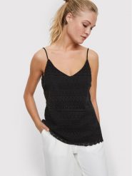 Vero Moda Top Honey 10190150 Czarny Regular Fit. Czarne topy Vero Moda, xs, bez wzorów, z bawełny, bez kołnierzyka, bez ramiączek. Za 69.99 zł.