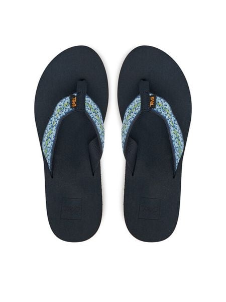 Teva Japonki Mush II 4198 Niebieski. Niebieskie klapki Teva, bez wzorów, z materiału, bez obcasa. Za 159.99 zł.