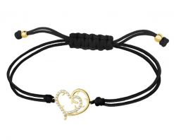 Bransoletka z cyrkoniami i elementami z żółtego złota - serce. Żółte bransoletki Apart, z cyrkonią, złote. Za 659.00 zł.