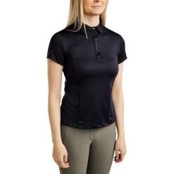 Damskie jeździeckie polo Montar Essential Clubwear. Czarne koszulki polo MONTAR, l, bez wzorów, bez kołnierzyka, bez ramiączek. Za 225.00 zł.