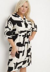 Czarna Sukienka z Wiskozą w Abstrakcyjny Wzór z Wiązanym Paskiem Ilanilia. Czarne sukienki Born2be, na co dzień, na lato, plus size, bez wzorów, z wiskozy, eleganckie, bez kołnierzyka, plus size, bez ramiączek, midi, kopertowe. Za 84.99 zł.