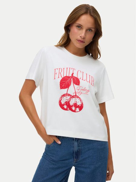 Vero Moda T-Shirt Yma 10338503 Biały Regular Fit. Białe t-shirty Vero Moda, m, bez wzorów, z bawełny, bez kołnierzyka, bez ramiączek. Za 64.99 zł.