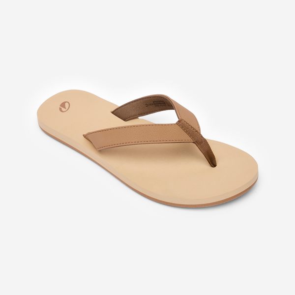Japonki damskie Decathlon 550 Shimili. Brązowe klapki DECATHLON, bez wzorów, z materiału, bez obcasa, na płaskiej podeszwie. Za 69.99 zł.