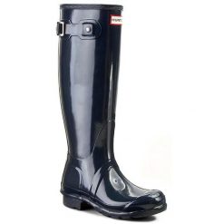 Kalosze Hunter. Niebieskie kalosze Hunter, bez wzorów. Za 269.99 zł.