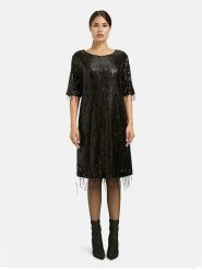 Milano Italy Sukienka cekinowa w kolorze czarnym rozmiar: 38. Czarne sukienki Milano Italy, na co dzień, bez wzorów, bez kołnierzyka, bez ramiączek, midi, proste. Za 260.99 zł.