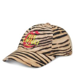 Czapka z daszkiem Just Cavalli. Brązowe czapki Just Cavalli, bez wzorów. Za 209.99 zł.