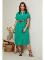 Curvy Lady Sukienka w kolorze zielonym rozmiar: 48/50. Zielone sukienki Curvy Lady, bez wzorów, klasyczne, bez kołnierzyka, bez ramiączek, midi. Za 83.42 zł.
