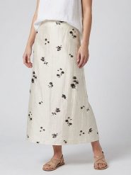 MOSS COPENHAGEN Spódnica "Rianne" w kolorze kremowo-czarnym rozmiar: XL. Brązowe spódnice Moss Copenhagen, na co dzień, xl, bez wzorów, maxi, proste. Za 144.58 zł.