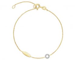 Bransoletka z żółtego złota z diamentami - koło - 0,02 ct - próba 375. Żółte bransoletki Apart, z diamentem, złote. Za 899.00 zł.