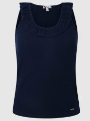 Pepe Jeans Top w kolorze granatowym rozmiar: XS. Niebieskie topy Pepe Jeans, xs, bez wzorów, z jeansu, bez kołnierzyka, bez ramiączek. Za 52.79 zł.