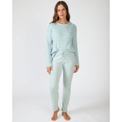 Piżama damska rozm. XL P751250 – Green Water. Zielone piżamy Massana Homewear, bez wzorów, z bawełny, bez ramiączek. Za 293.00 zł.