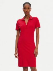 Tommy Hilfiger Sukienka codzienna 1985 WW0WW45740 Czerwony Slim Fit. Czerwone sukienki TOMMY HILFIGER, na co dzień, m, bez wzorów, z bawełny, bez kołnierzyka, bez ramiączek, proste. Za 559.99 zł.