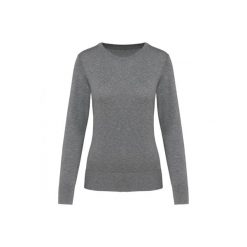 Suprima sweter z okrągłym dekoltem dla kobiet Kariban Premium. Szare swetry KARIBAN, na zimę, bez wzorów, z bawełny, bez ramiączek. Za 213.50 zł.