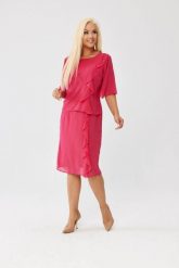 Amarantowa sukienka Estelle - zwiewna szyfonowa kreacja PLUS SIZE XXL OVERSIZE JESIEŃ. Czerwone sukienki Moda Size Plus Iwanek, na imprezę, na jesień, l, bez wzorów, z elastanu, eleganckie, z asymetrycznym kołnierzem, plus size, bez ramiączek, midi, asymetryczne. Za 379.90 zł.
