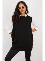 Cool and sexy Bezrękawnik w kolorze czarnym rozmiar: onesize. Czarne swetry Cool and sexy, bez wzorów, ze splotem, bez ramiączek. Za 75.16 zł.