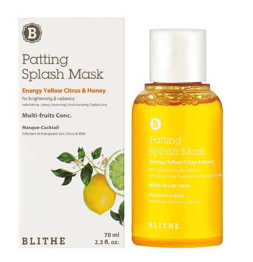 BLITHE PATTING SPLASH MASK ENERGY YELLOW CITRUS & HONEY 70ML maseczka rozświetlająca. Maseczki BLITHE. Za 51.00 zł.