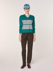 Rodier Wełniany sweter w kolorze zielono-szarym rozmiar: L. Szare swetry Rodier, l, bez wzorów, z wełny, bez ramiączek. Za 252.99 zł.