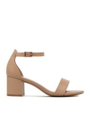 JENNY Sandały CEO-WS0730-06 Beżowy. Brązowe sandały Jenny, bez wzorów, z syntetyku, bez obcasa, na słupku, bez zapięcia. Za 119.99 zł.
