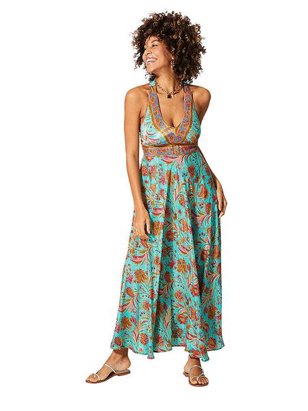 Aller Simplement Sukienka w kolorze błękitno-pomarańczowym rozmiar: 34/36. Niebieskie sukienki Aller Simplement, bez wzorów, klasyczne, bez kołnierzyka, bez ramiączek, maxi. Za 82.64 zł.