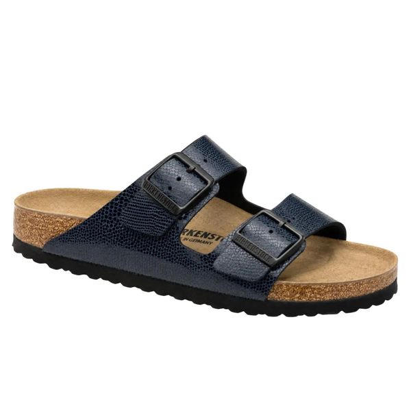 Klapki damskie Birkenstock Arizona BS Birko-flor. Niebieskie klapki Birkenstock, bez wzorów, z syntetyku, bez obcasa. Za 287.00 zł.